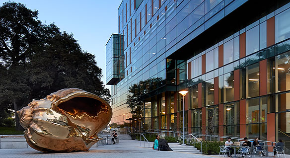 Exterior and façade of the Dell Medical School at the University of Texas at Austin