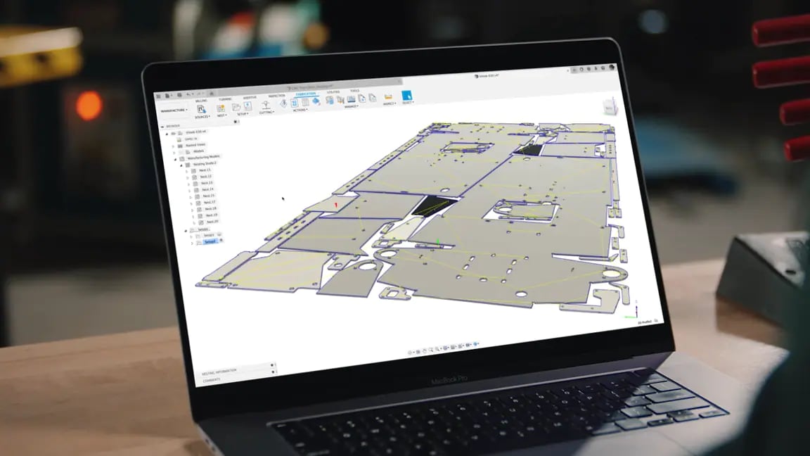 Screenshot of waterjet cutting software