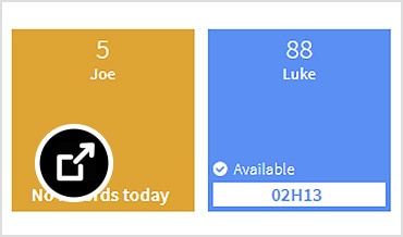 Dashboard showing workers and their status for management and resourcing 